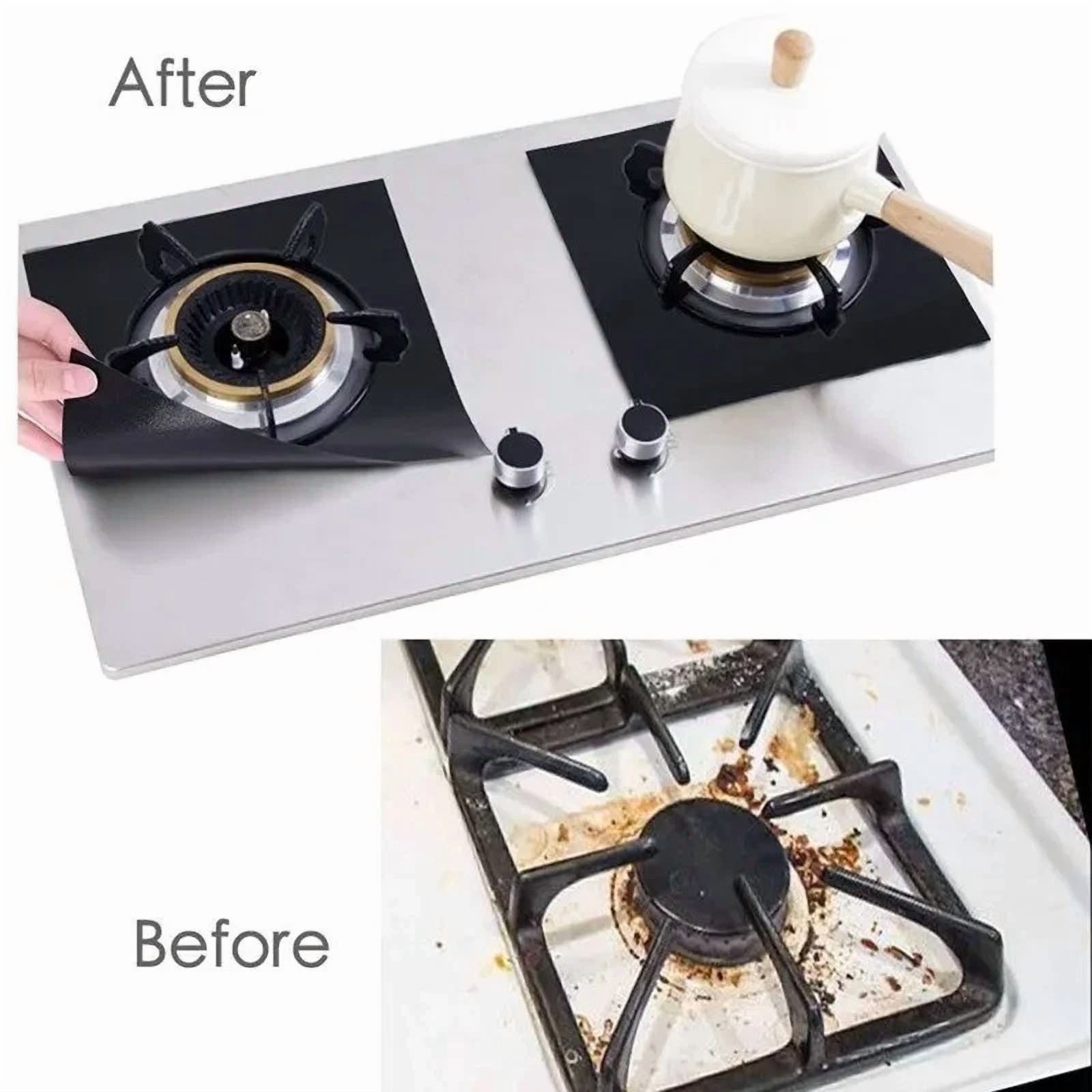 CRESTIN- 4Pcs Gas Stove Protect Cooker Cover Liner Clean Mats Pad For Kitchen Stovetop