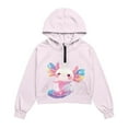 thumbnail image 4 of Xoenoiee Cute Axolotl Print Girls Zip Up Hoodie Oversized Sweatshirt Cute Trendy Zipper Pullover Tops Teen Girl Casual Mock Neck Fall Winter Sweater, 7-8 Years, 4 of 7