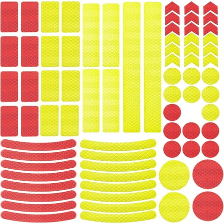 2 Sheet 2 Color Waterproof Plastic Reflective Sticker Rectangle & Flat Round Mixed Color 22x23.5x0.03cm 2 color 1set/color 2set