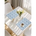 thumbnail image 5 of Blue Flowers Placemats Set of 4, Boho Ethnic Middle Century Floral Aesthetic Placemats for Dining Table, Place Mats for Kitchen Tabletop, Waterproof Wipeable Dining Table Mats Set, 5 of 9