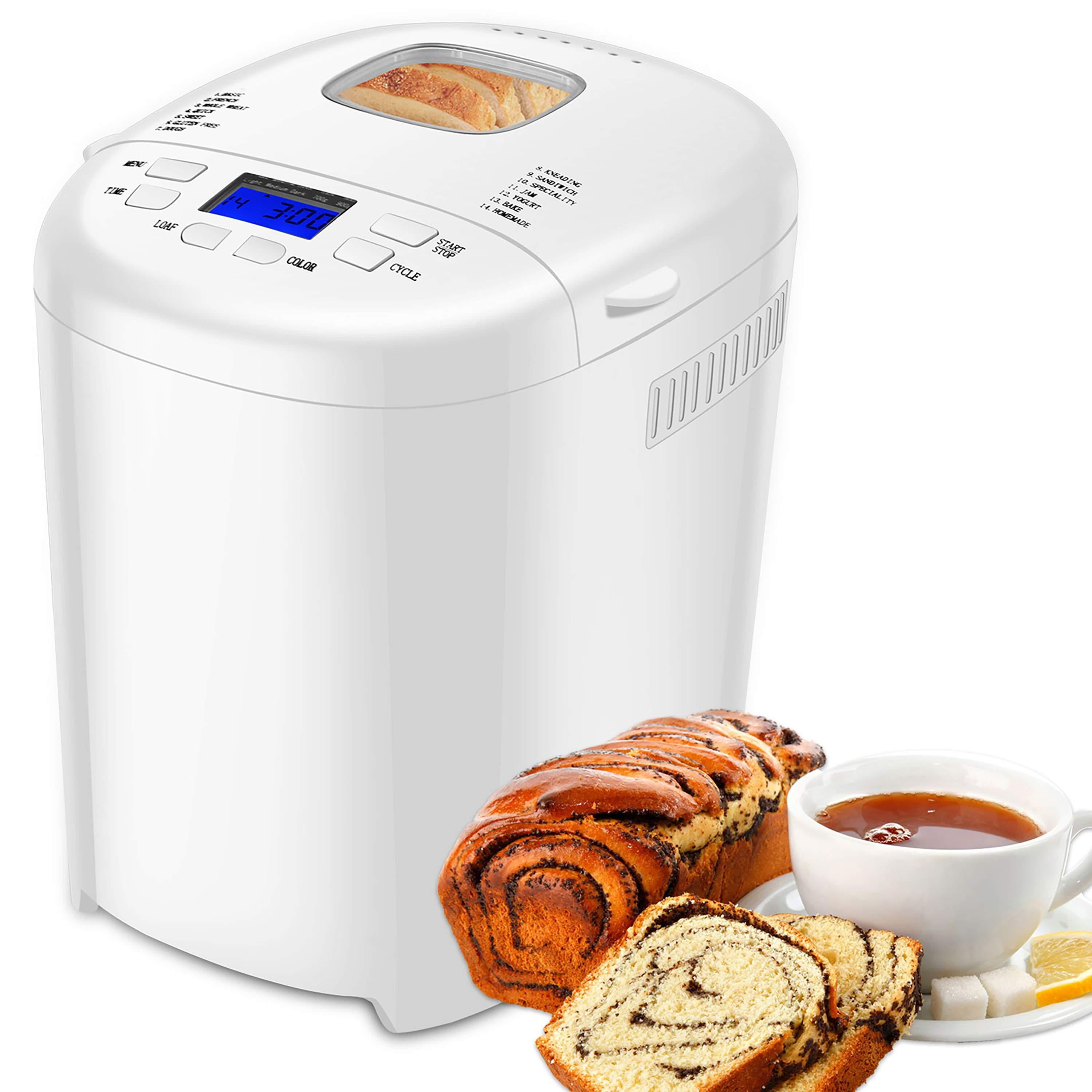 Details about   Automatic Bread Maker Machine 17-in-1 Keep Warm Nonstick Pan 14 Settings 2 LB 