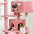 Pefilos 56" Multi-Level Cat Tree Tower for Large Cats with Top Perch, Hammock, Climbing Ladder and 2 Condos, Cat Tree House for Multiple Cats, Pink Pefilos 56" Multi-Level Cat Tree Tower for Large Cats with Top Perch, Hammock, Climbing Ladder and 2 Condos, Cat Tree House for Multiple Cats, Pink