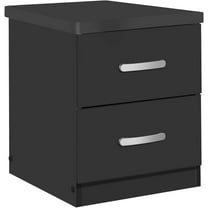 Better Home Products Cindy Faux Wood 2 Drawer Nightstand in Black