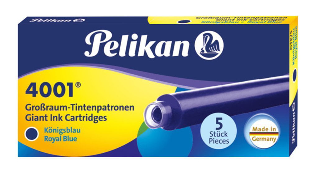 Pack of 30 Pelikan Fountain Pen Ink Cartridges short Blue Black 