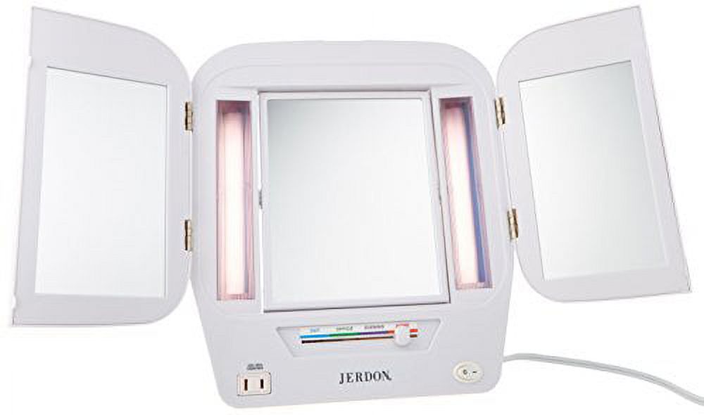 Jerdon Tri-Fold Lighted Makeup Mirror 5X Magnification photo 8