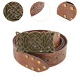 thumbnail image 2 of Runquan Ceinture de Taille Cosplay Médiéval PU pour Rôles Jeu Habillage Marron, 2 of 8