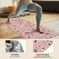 thumbnail image 4 of Pink Cow Milk Strawberry Pattern Hot Yoga Mat Towel Non Slip for Hot Yoga - Quick-Drying Yoga Mat Cover with 4 Corner Pockets with Travel Bag - Hot Yoga Towel Non Slip 70"x26", 4 of 6