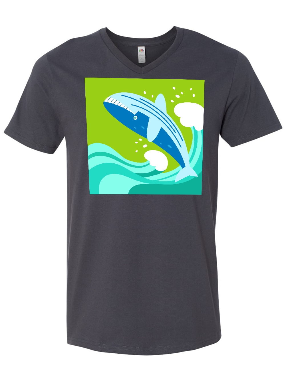 INKtastic Blue Whale Leaping Men's VNeck TShirt