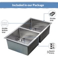thumbnail image 3 of STRICTLY Sinks 32" Double Bowl Undermount Kitchen Sink - 16 Gauge Stainless Steel Silver Finish, 3 of 6