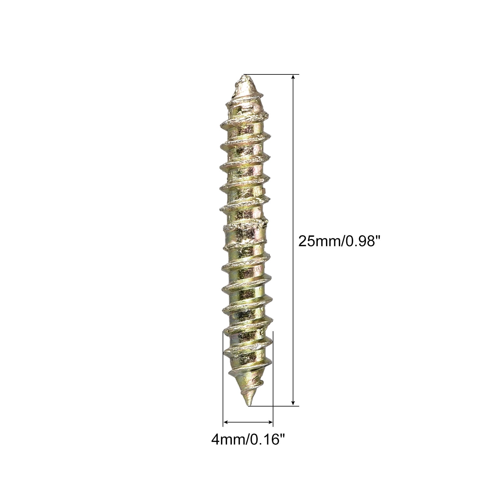 Unique Bargains Hanger Bolt, Double Ended Self Tapping Thread Dowel Screw 4x11mm