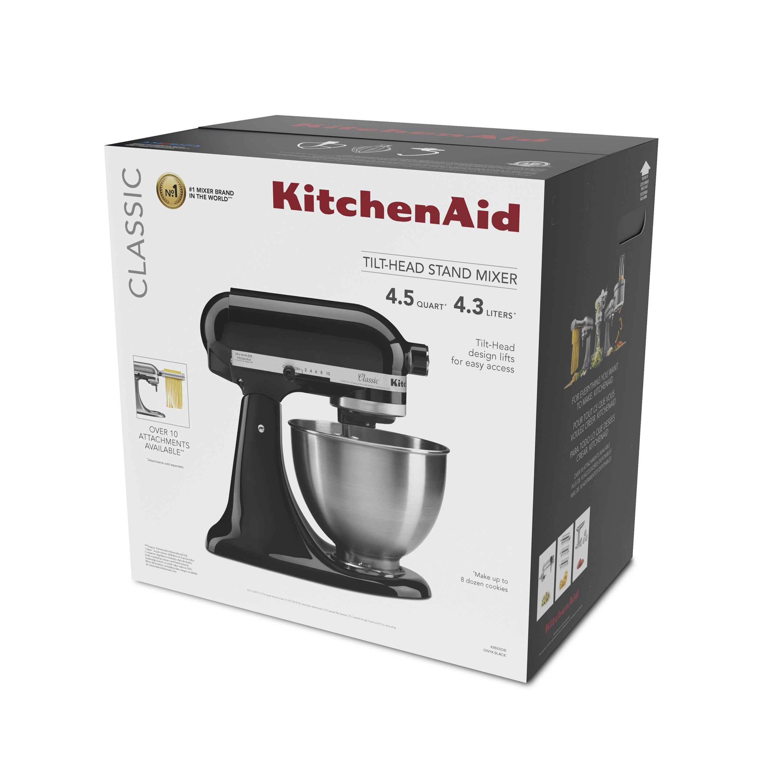 KitchenAid® Classic™ Series 4.5 Quart Tilt-Head Stand Mixer, Onyx Black, K45SS - image 9 of 9