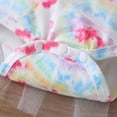 thumbnail image 6 of Odeerbi Baby Boy Girl Clothes Baby Romper Infant Short Sleeve Rainbow Tie-Dyed Tulle Bodysuit+Headbands, 6 of 8