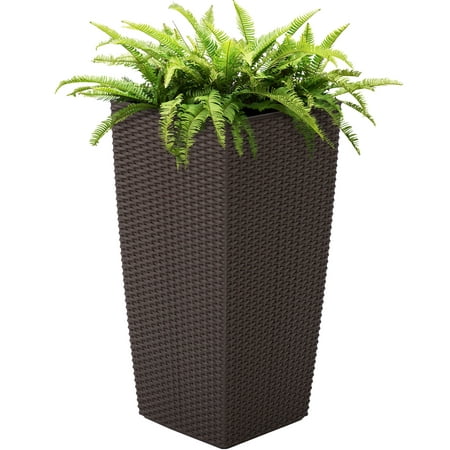 Best Choice Products Self-Watering Wicker Planter, (Best Flowers For Fall Pots)