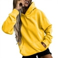 thumbnail image 4 of Oversized Sweatshirt for Women Women's Winter Fall Slim Artificial Short Velvet Long Sleeve Hooded Sweatshirts with Pockets Hoodies for Women Yellow XXXXXL, 4 of 5