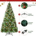 thumbnail image 5 of Firstness 6ft Pre-Lit Artificial Christmas Tree,Green Xmas Tree with 1000 Branch Tips 300 LED Lights,Pine Cones + Red Berries, 5 of 11