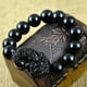 thumbnail image 2 of Pulsera de la riqueza de la obsidiana negra natural pixiu, cuentas de piedra de la suerte de la bendición de la muñeca kaili Sencillez, 2 of 2