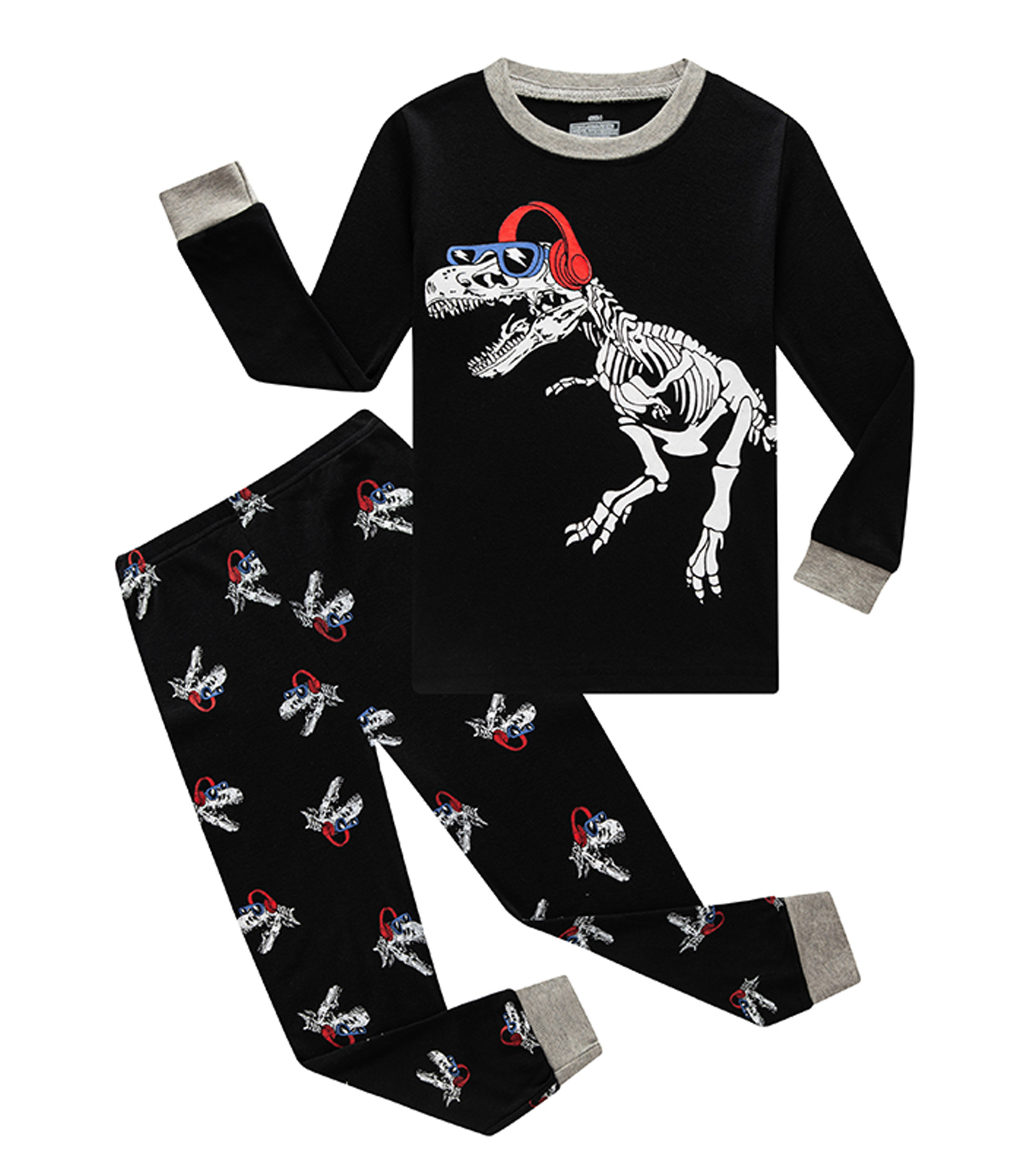 Aolyty Toddler Boys Dinosaur Pajamas Set Long Sleeve Cotton Pjs 4T