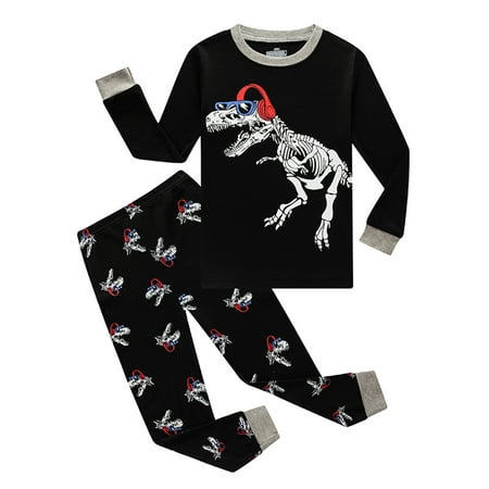 

Aolyty Boys Pajamas Sunglasses Dinosaur 2 Piece Sleepwear Set 8