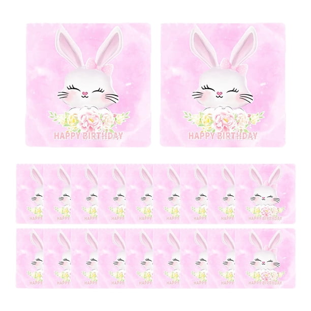 Vajilla desechable para fiesta de Pascua, accesorios para suministros de fiesta de color rosa, bonito patrón de conejo para té de , Estilo D