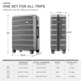 thumbnail image 5 of Premium ABS Travel Luggage Set , 3-Piece TSA Lock Suitcase Ensemble with 20, 24, and 28 Inch Sizes with 360° Spinner Wheels, White, 5 of 12