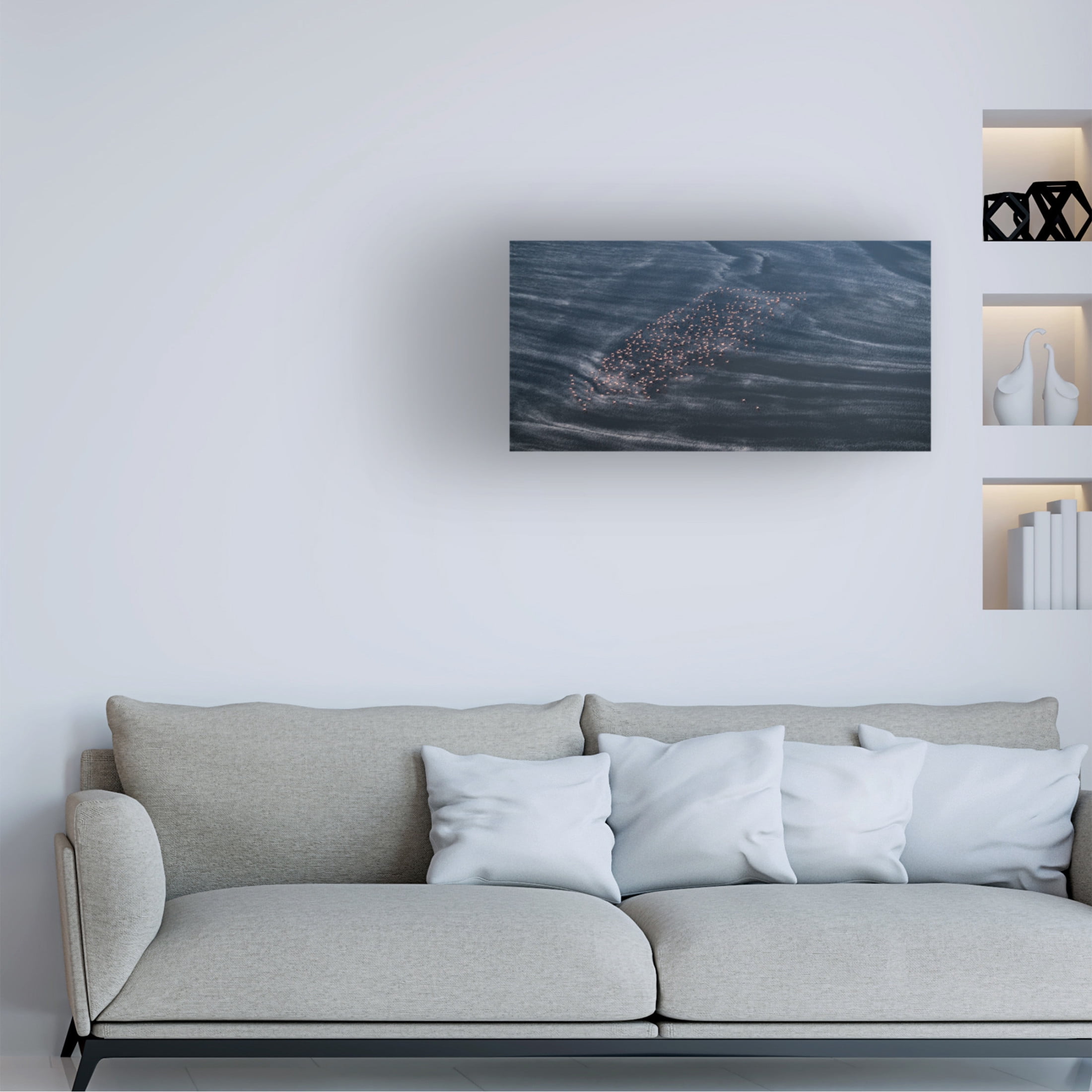 Canvas Wall Art - John Fan 'Wave Runner Ii' Wall Art for Living Room, Bedroom, or Office Décor by Trademark Fine Art - 24 x 12 Inches