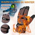 thumbnail image 2 of Clearance! Baberdicy Winter Ski Gloves Male and Female Warm and Frostproof Gloves Brown, 2 of 6