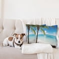 thumbnail image 4 of Ambesonne Ocean Throw Pillow Cover 2 Pack, Exotic Beach Shoreline, 18", Green Blue White, 4 of 5