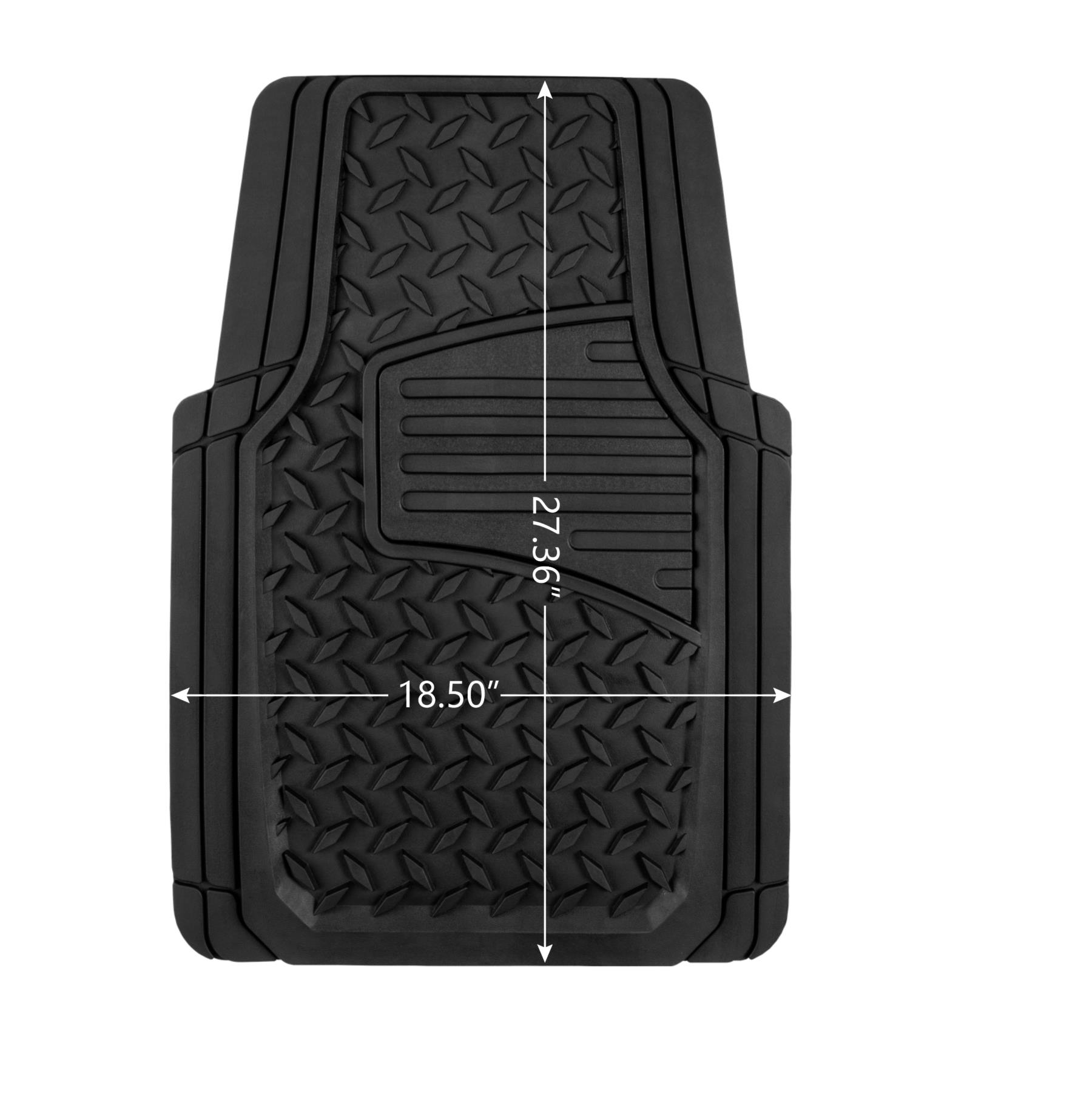 Auto Drive 2-Piece Diamond Plate Floor Mats, Black photo 4