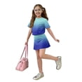 thumbnail image 4 of Girls' Clothing Sets Summer Outfits 10-12 Girls 2 Piece Outfits Cute Preppy Clothing Sets Vacation Short Sleeve T Shirts Top and Skirts Athletic Lounge Set Dark Blue 9-10 Years, 4 of 4