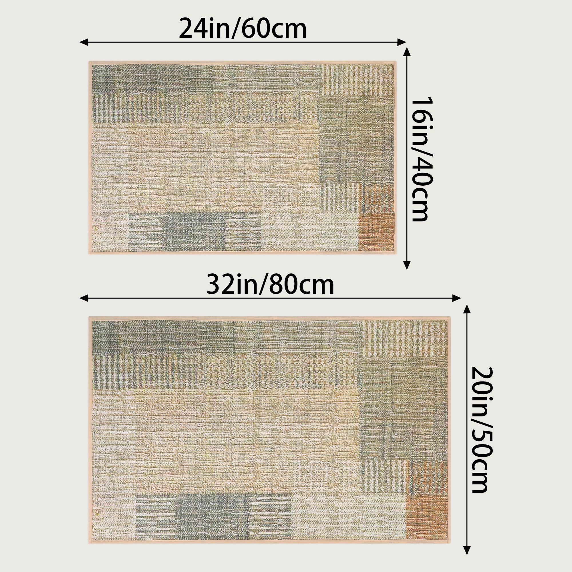 Unique Bargains Luxury Bath Floor Mats Soft Absorbent Bath Rugs Quick Dry Green 20" x 32"