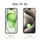 thumbnail image 3 of Protector de pantalla de vidrio templado para iPhone 15 Plus/iPhone 15 Pro Max, [paquete de 2] Película protectora de calidad superior, compatible con fundas, irrompible, a prueba de golpes, 3 of 5