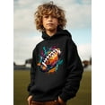 thumbnail image 3 of Big Boys Tops Trendy Rugby Print Splash Ink Casual Long Sleeve Hoodie Sweatshirt For Kids Boys Super Bowl, 3 of 9