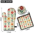 thumbnail image 6 of Pioneer Flower Kitchen Oven Mitt and Pot Holder Sets 2 Pcs for Baking, Cooking and Grilling, Heat Resistant Up To 392 °F, 6 of 7