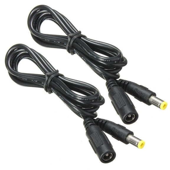 2X 5.5mm x 2.1mm DC Power Jack Male to Female Extension Cable Cord Lead ConnectorCable Length:1.2 M