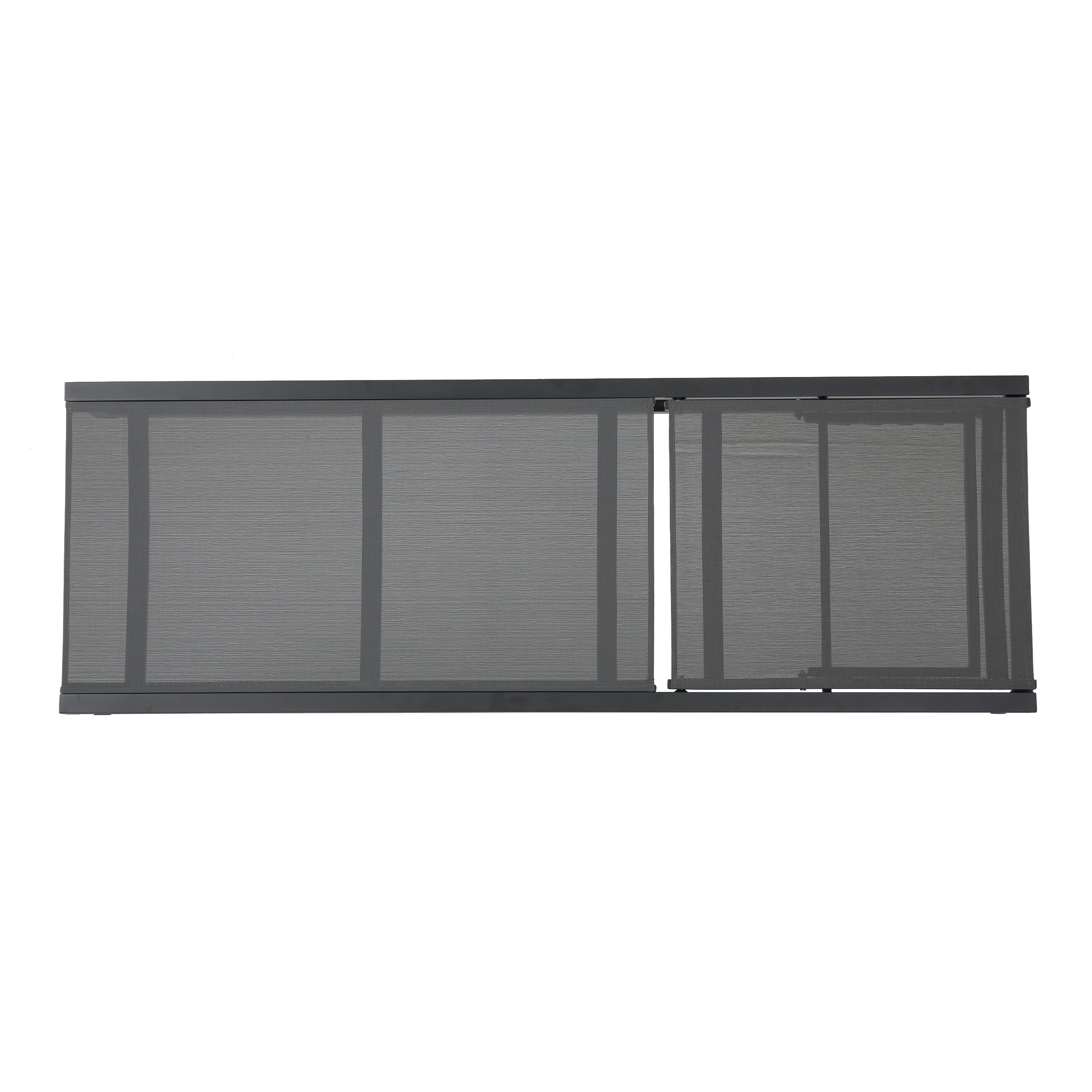 Nelson Outdoor Aluminum Framed Chaise Lounge with Grey Mesh Body, Set of 4, Black Finish