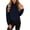 Dark Blue, variant on Womens Utility Jacket Cropped Button Front Stand Collar Casual Coat Outerwear