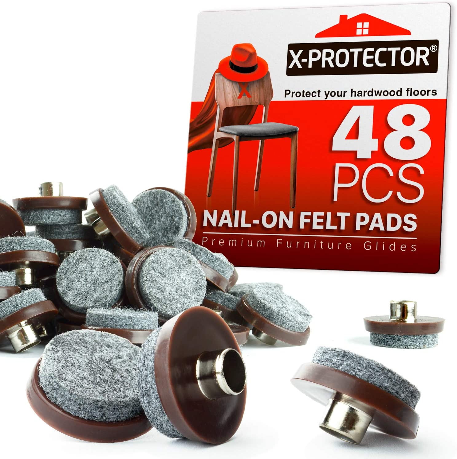 Chair Felts Pads For Furniture Feet Floor Protectors Hardwood 1 Inch 48 Pieces 