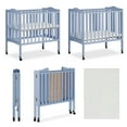 thumbnail image 4 of Dream On Me 2 in 1 Lightweight Folding Portable Crib in Dusty Blue, 4 of 6