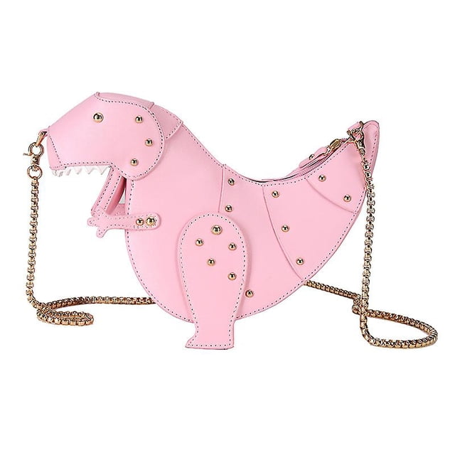 Bolsos de hombro, bolso cruzado de PU con forma de estegosaurio para niña Mujeres rosa