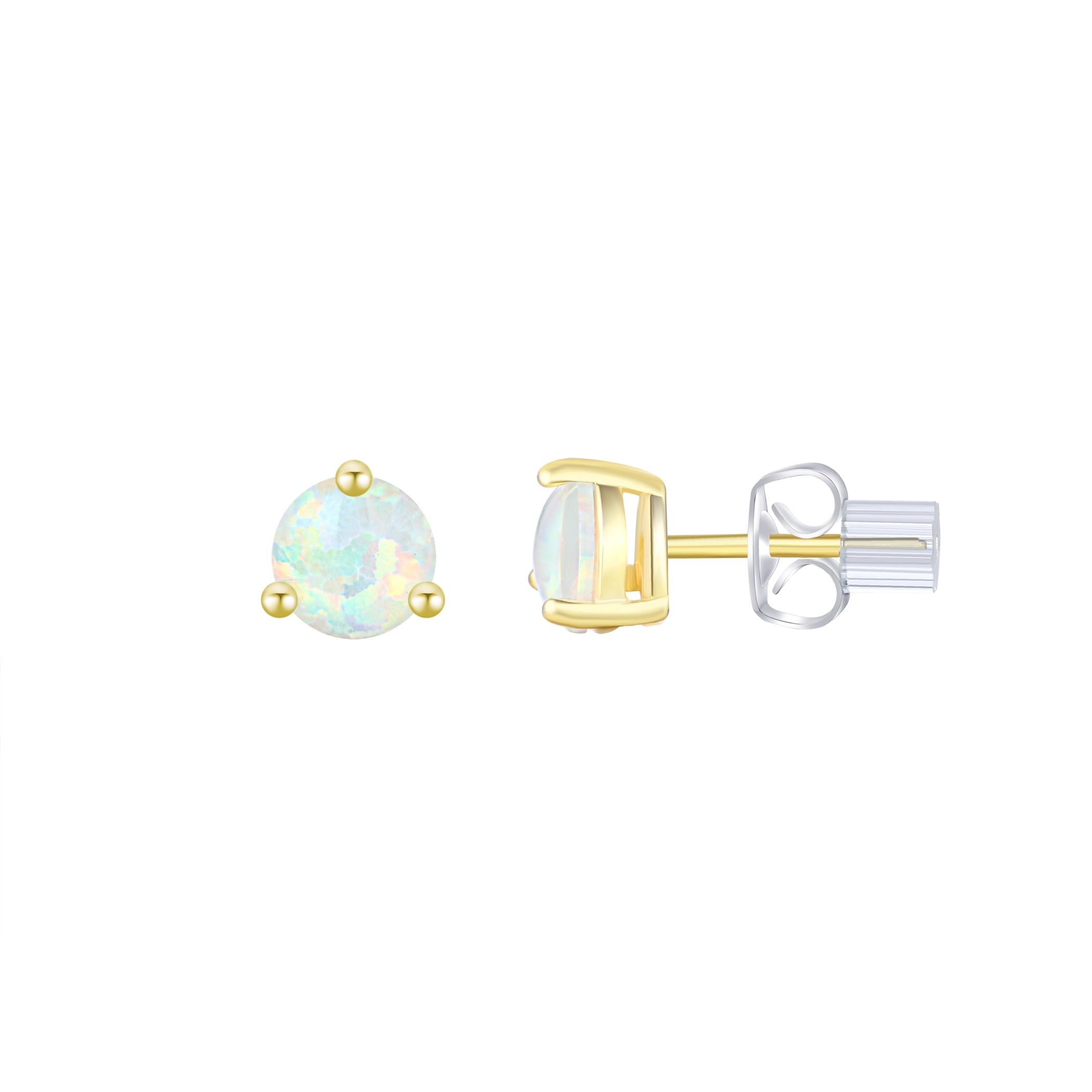 Brilliance Fine Jewelry Women's Simulated Diamond Earring Set with Baguette Hoop in 14KT Gold Plated Sterling Silver