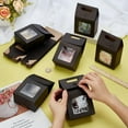 thumbnail image 2 of 24pcs Black Gift Box with Handle Small Goodies Boxes Gable Paper Party Favor Boxes Candy Container with Window for Gift Packaging 3.8x2.3x5.9 Inch, 2 of 8