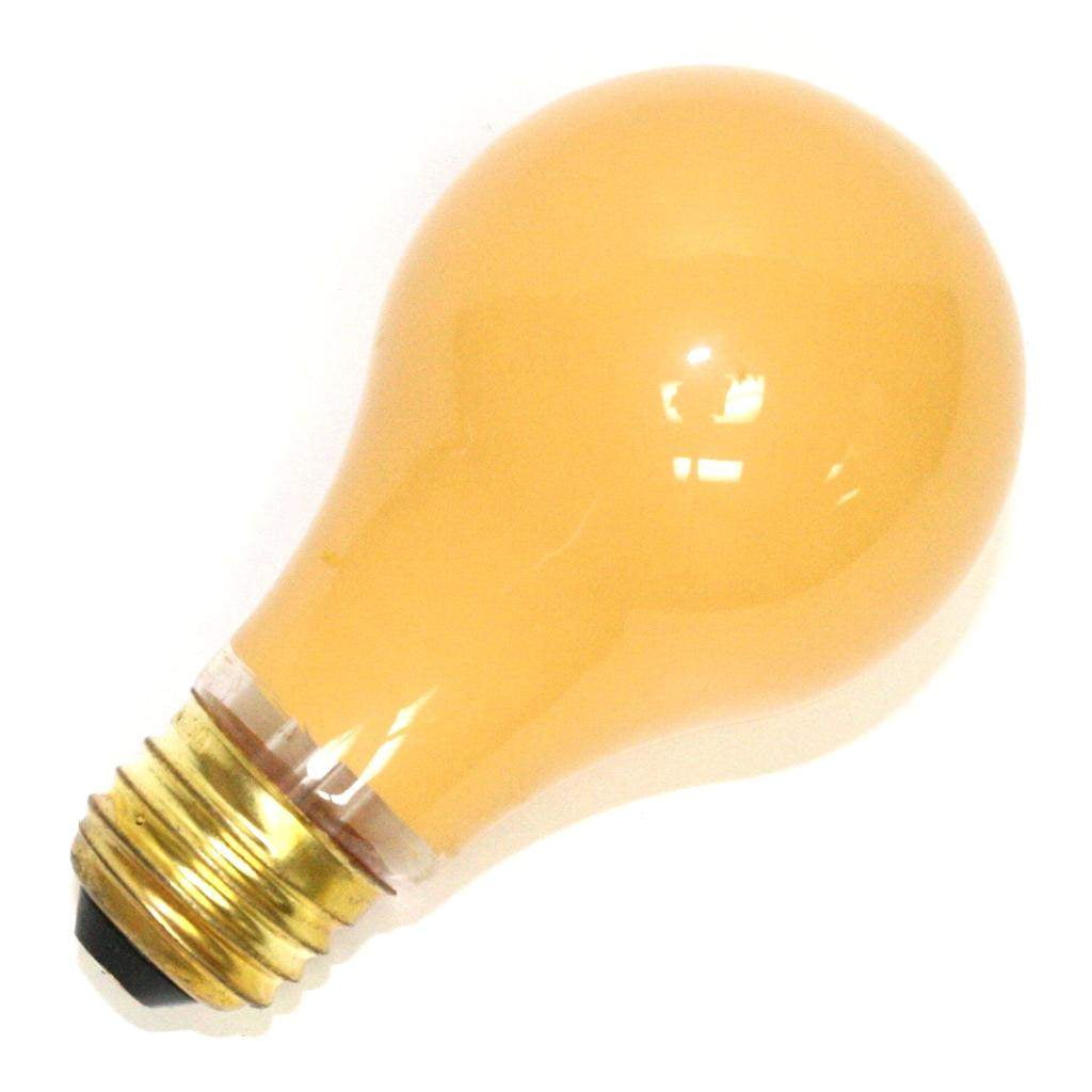 Yellow 24 Bulbs Medium Base Bulbrite 60A/YB 60-Watt Incandescent Standard A19 Bug Light 