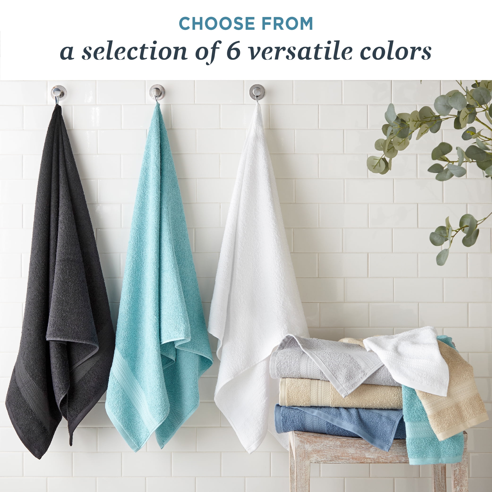 WelHome 2 Piece EVERYDAY USE 100% Cotton Bathroom Towels Set, 450 GSM, 2 Bath towels 27" x 54", Soft Lightweight, Hotels, Spa and Gym – High Rise