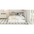 thumbnail image 5 of JERFIT Metal Full Size Daybed with Trundle Storage Cabinets and USB Ports White, 5 of 10