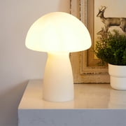 Urban Shop Novelty Glass Mushroom Lamp, Off-White Matte, 12 H, Plug-in
