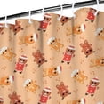 thumbnail image 3 of Orange Christmas Gingerbread Man Pattern Shower Curtain 36"x72" ,Bathroom Decorative Shower Curtains Set with 12 Hooks,Modern Waterproof Washable Shower Curtain, 3 of 6