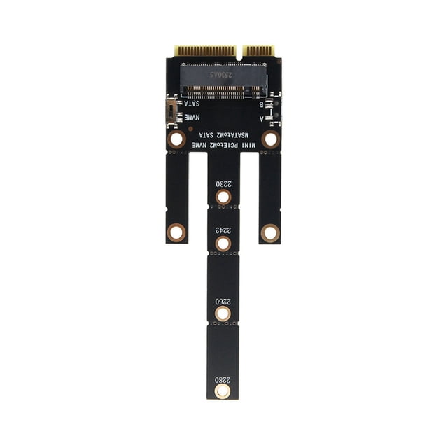 Tarjeta Adaptadora MSATA A NGFF M.2, Tarjeta de Expansión Convertidora Mini PCI-e A NVME, Compatible con SSD M.2 2230, 2242, 2260 y 2280