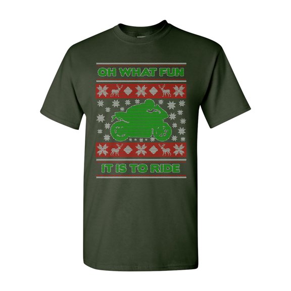 Oh What Fun It Is To Ride Rider Ugly Christmas Funny DT Adult T-Shirt Tee