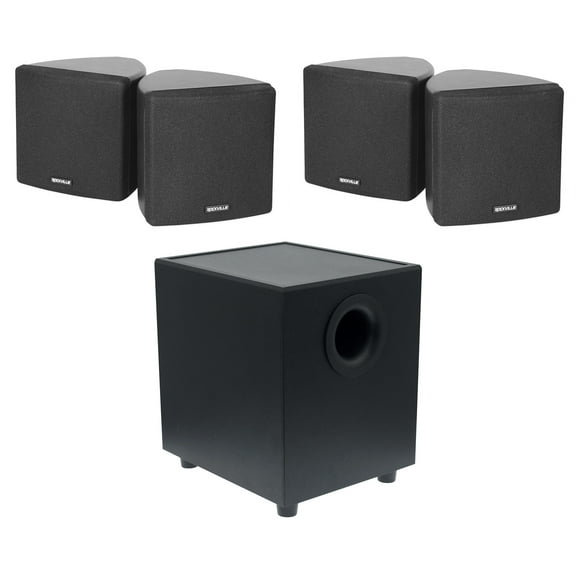 Rockville CT80 8" 70V Commercial Subwoofer (4) Cube Speakers For Restaurant/Bar