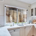 thumbnail image 5 of Farmhouse Kitchen Curtains Brown Abstract Window Curtains Short Tier Curtains Over Sink, Modern Art Painting Decor Rod Pocket Window Drapes Set of 2 (26x36 Inch), 5 of 5